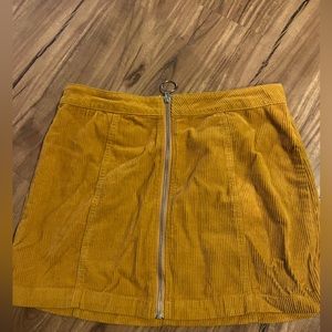 Forever 21 Yellow Zip up Mini Skirt.